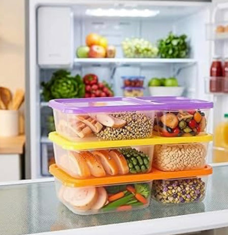 Paquete de 10 Contenedores Reutilizables para Alimentos Multicolores